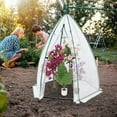 thumbnail image 3 of Lumiparty Outdoor Portable Greenhouse 54"x54"x71", PE Cover with Zipper Door & Mesh Window for Plants, Transparent, 3 of 9
