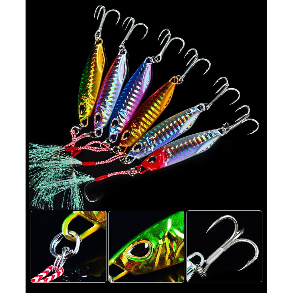 5Pcs Metal Jig Fishing Lure 10g/15g/20g/30g/40g/50g Low Lead Artificial Jigging Baits