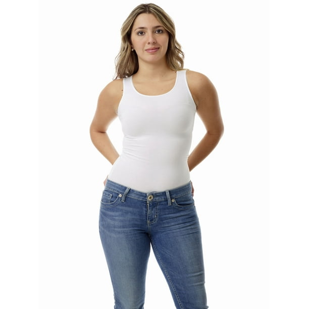 Underworks Womens Ultra Light Cotton Spandex Compression Tank