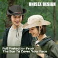 thumbnail image 2 of TAGVO Boonie Hat Fishing Hat, Foldable Cowboy Style Bucket Hat Sun Hat UV Protection Wide Brim Bucket Cap Adjustable Chin Strap Breathable Safari Hat Jungle Hat for Fishing Camping Hiking, Army Green, 2 of 7