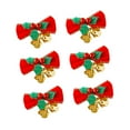 thumbnail image 2 of 6 piezas de lazos navideños con cascabeles, mini lazos de adorno, manualidades, regalos, lazos para árboles de Navidad, lazos decorativos para coronas, 2 of 6