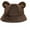 Coffee, variant on Winter Faux Fur Bucket Hat Cute Bear Ears Furry Bucket Hat Fashion Warm Wide Brim Plush Fisherman Cap for Women Girls