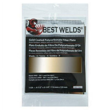 Gold Coated Filter Plate, Gold/9, 4.5 in x 5.25 in, Polycarbonate - 1 EA (901-932-110-9)