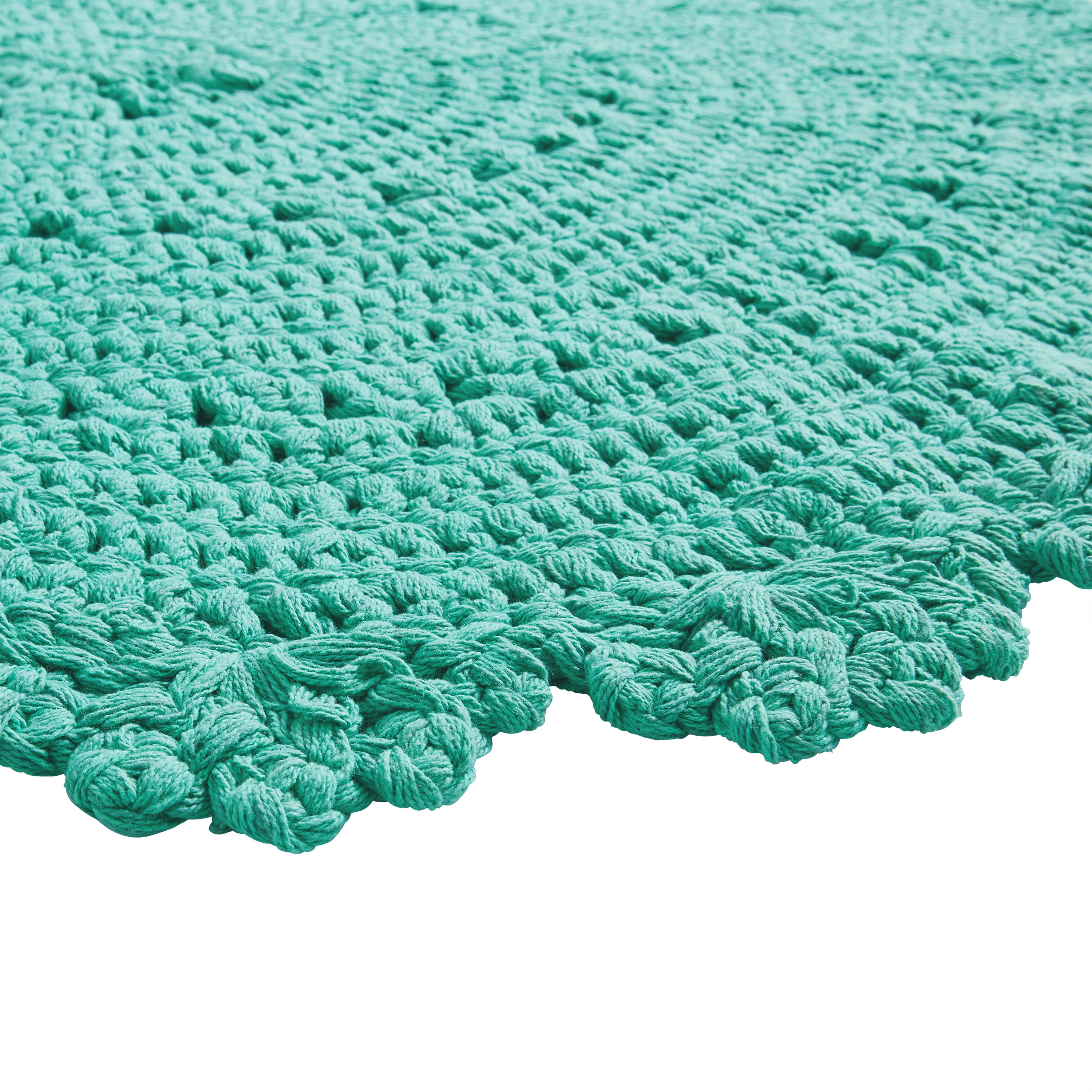 The Pioneer Woman Round Cotton Crochet Accent Rug, Teal - image 2 of 5