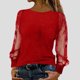 thumbnail image 2 of RKSTN Sequin Shirts for Women Oversized Crewneck Sparkly Glitter Mesh Long Sleeve T Shirts Tops Womens Casual Solid Plus Size Round Neck Loose Comfy Cozy Tee Blouses Party Club Night Festive Shirt, 2 of 7