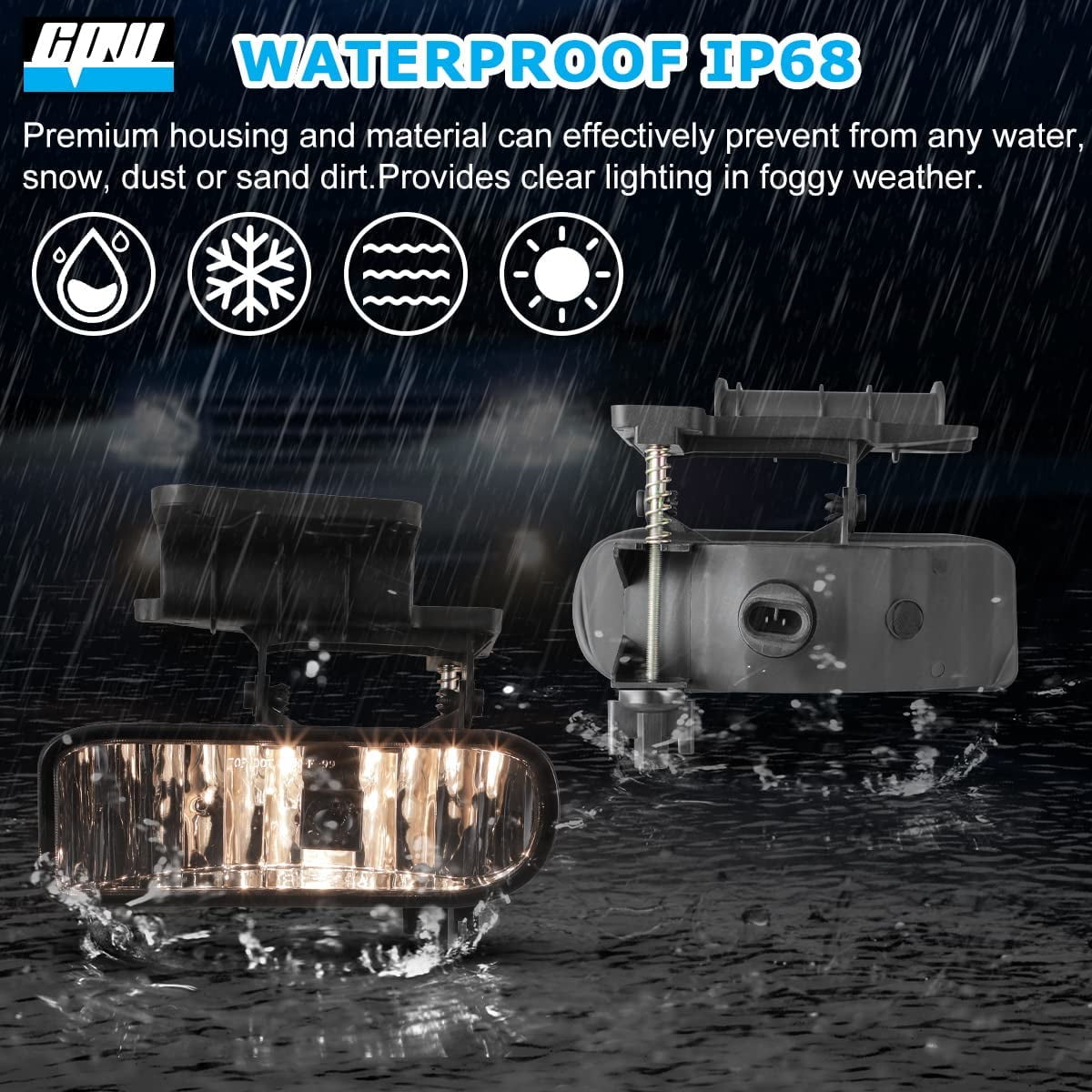 Winjet Driving Fog Lights Compatible With 1999-2002 Silverado 1500 2500, 2000-2001 Silverado 3500, 2000-2006 Suburban/ Tahoe Bumper Fog Lights Pair Smoke Lens