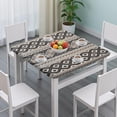 thumbnail image 3 of Fitted hem bohemian style tablecloth with floral print, suitable for square outdoor dining and kitchen tables, 3 of 6