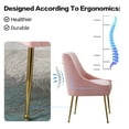 thumbnail image 4 of Restworld Velvet Dining Chairs Set of 6, Modern Upholstered Dining Chairs with Gold Metal Legs,Tufted Dining Chairs for Living Room, Bedroom, Kitchen,Pink, 4 of 7