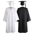 thumbnail image 6 of sunsanly 1 Set Graduation Gown Hat Tassel Zipper V Neck Loose Solid Color 2023 High School Bachelor Academic Dress Student Supplies, 6 of 7