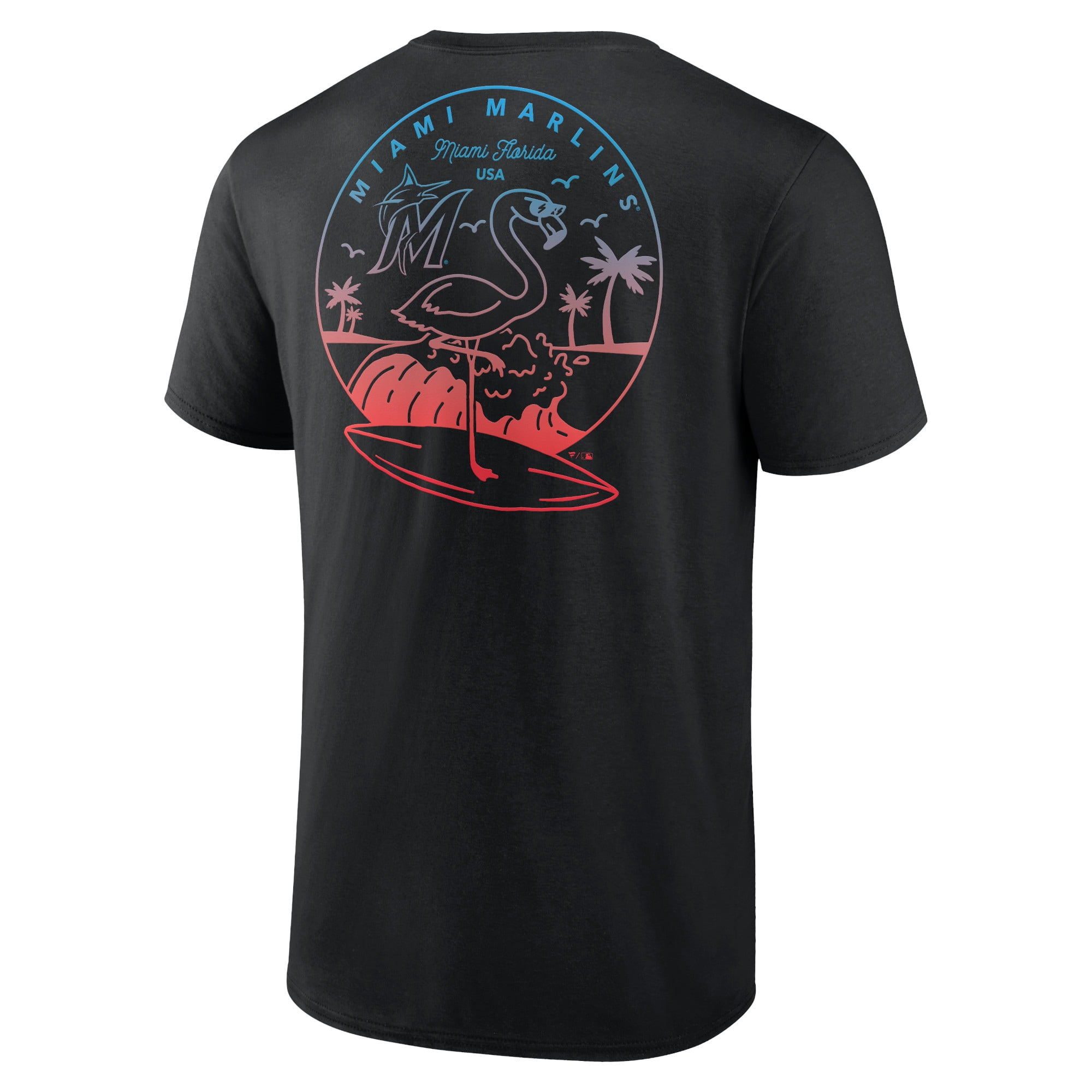 Men's Black Miami Marlins Team Hometown Collection Surf's Up T-Shirt