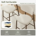 thumbnail image 6 of AFO Counter Height Bar Stool, Modern Upholstered Kitchen Island Chairs with Back, Wood Grain Metal Legs, Beige, 6 of 7