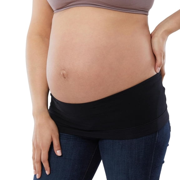 DUPAI Pregnancy Pants Extender,Maternity Pants Extender for Maternity Belly Support,Pregnancy Support Belly Bands(Black,M/L)