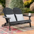 thumbnail image 6 of GDF Studio Cartagena Outdoor Acacia Wood Folding Adirondack Loveseat, Dark Gray, 6 of 8