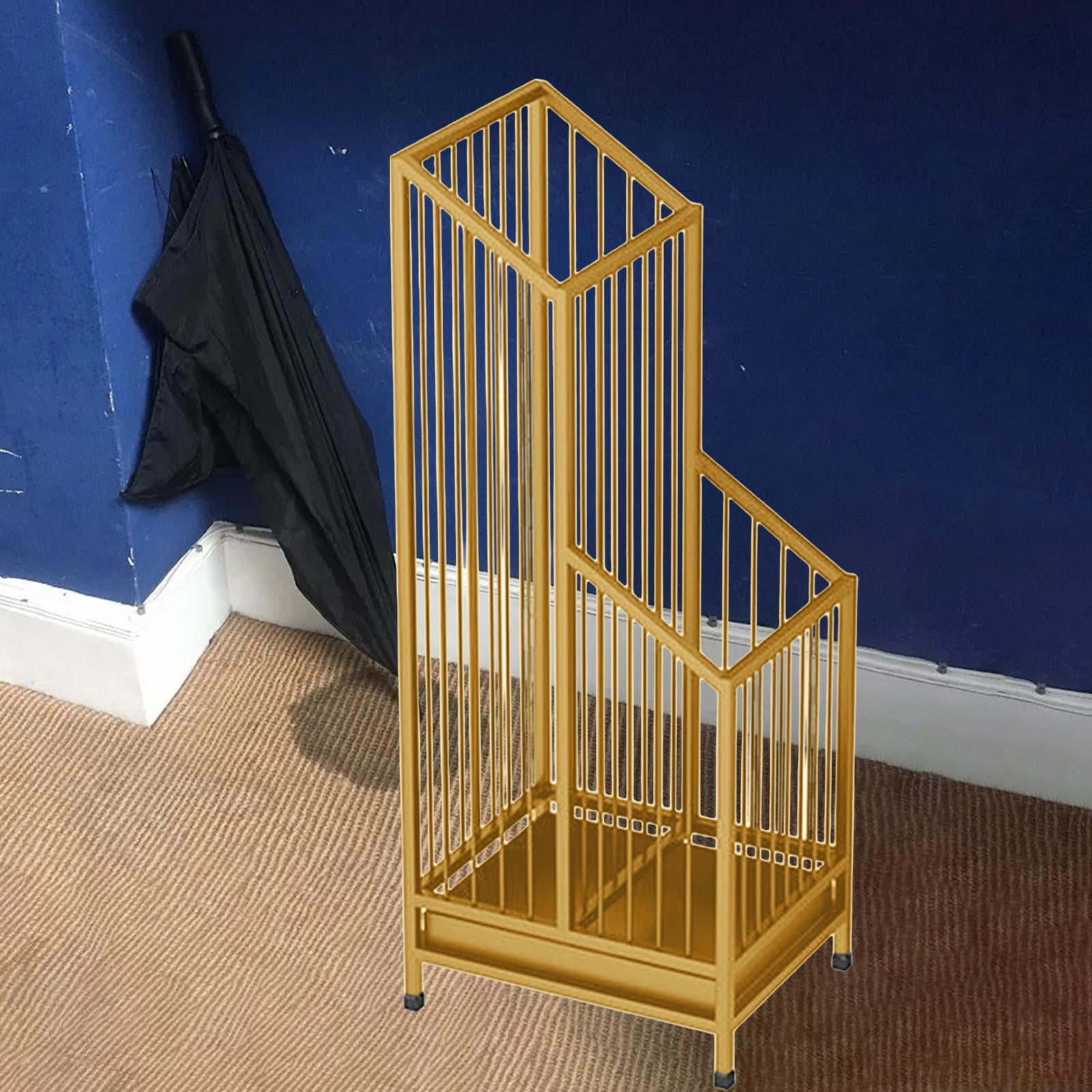 kowaku Iron Umbrella Stand Rack Umbrella Storage Organizer Multi Purpose Standing Umbrella Holder for Office Hallway Entry Apartment Golden
