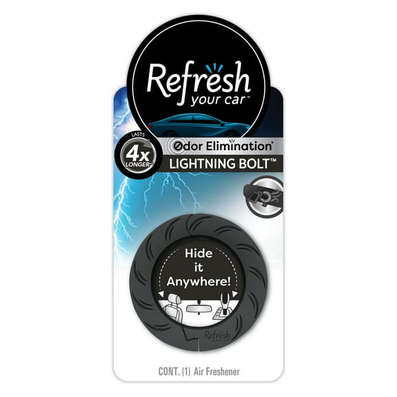 Refresh Your Car! Auto Hanging Air Freshener (Lightning Bolt Scent, 1 Pack)