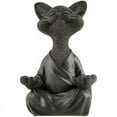 thumbnail image 1 of Figura caprichosa de gato de Buda BRILLAR Meditación de yoga Coleccionable Negro, 1 of 5