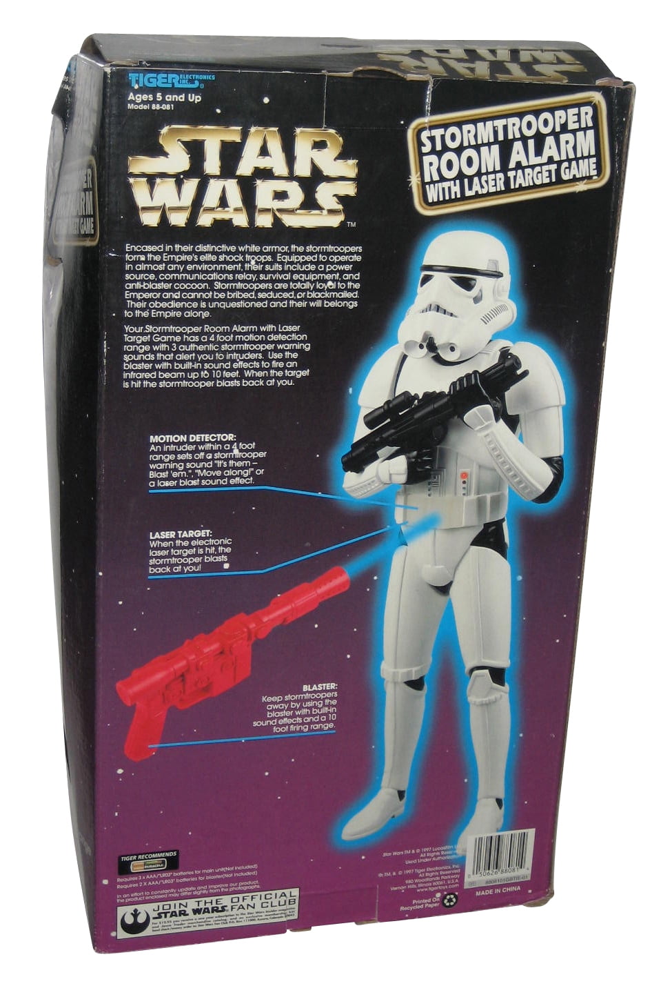Star Wars Stormtrooper Room Alarm (1997) Tiger Laser Target Game w