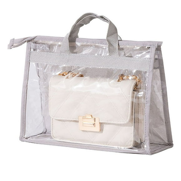 Organisateur de Rangement pour Sac à Main Housse de Protection Sac Transparent Anti-Poussière Sac de Rangement pour Sac à Main pour Suspendre dans le Placard avec Fermeture Éclair et Poignée