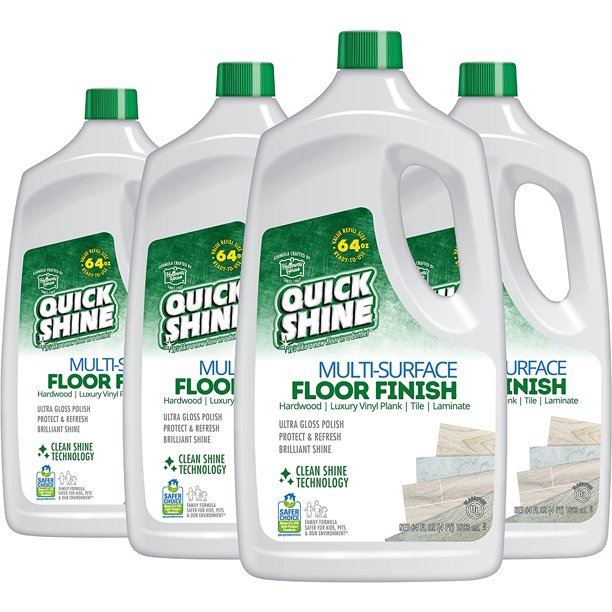 Quick Shine Multi Surface Floor Finish 64oz, 4Pk Cleaner & Polish to