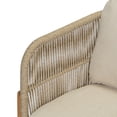 thumbnail image 6 of Christopher Knight Home Coastal  Outdoor Woven Rope Lounge Chairs, Solid Wood Frame, Beige Cushions, Set of 2, 6 of 11