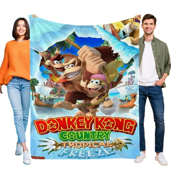 Throw Blanket for Donkey Kong Bed Couch Flannel Blanket for Kids Boys Girls Gifts Soft Warm Home Decor 30x40 Inch
