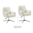 thumbnail image 5 of Linon Vivian Adjustable Metal Swivel Chair in White Faux Leather & White Sherpa, 5 of 19