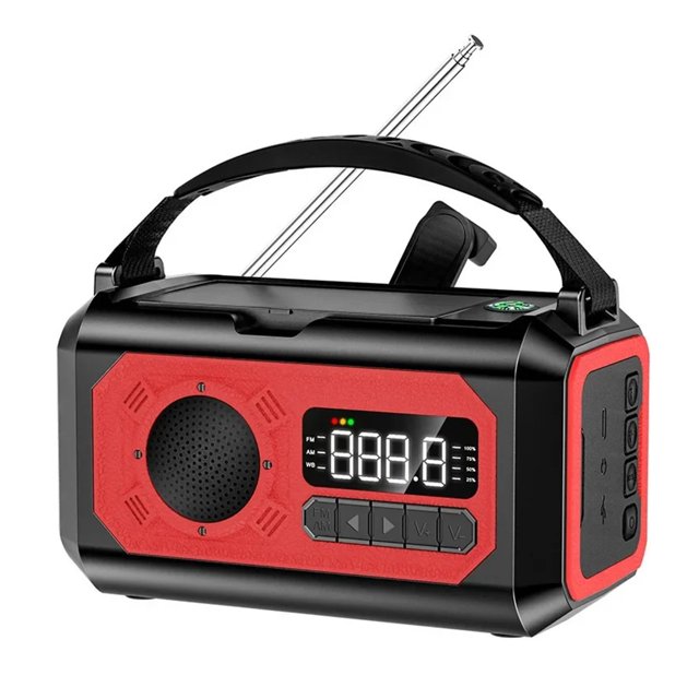 Weather Alert Radio Solar Hand Crank Multifunction Radio Flashlight Power Bank For Outdoor Survival ,Handy Bright