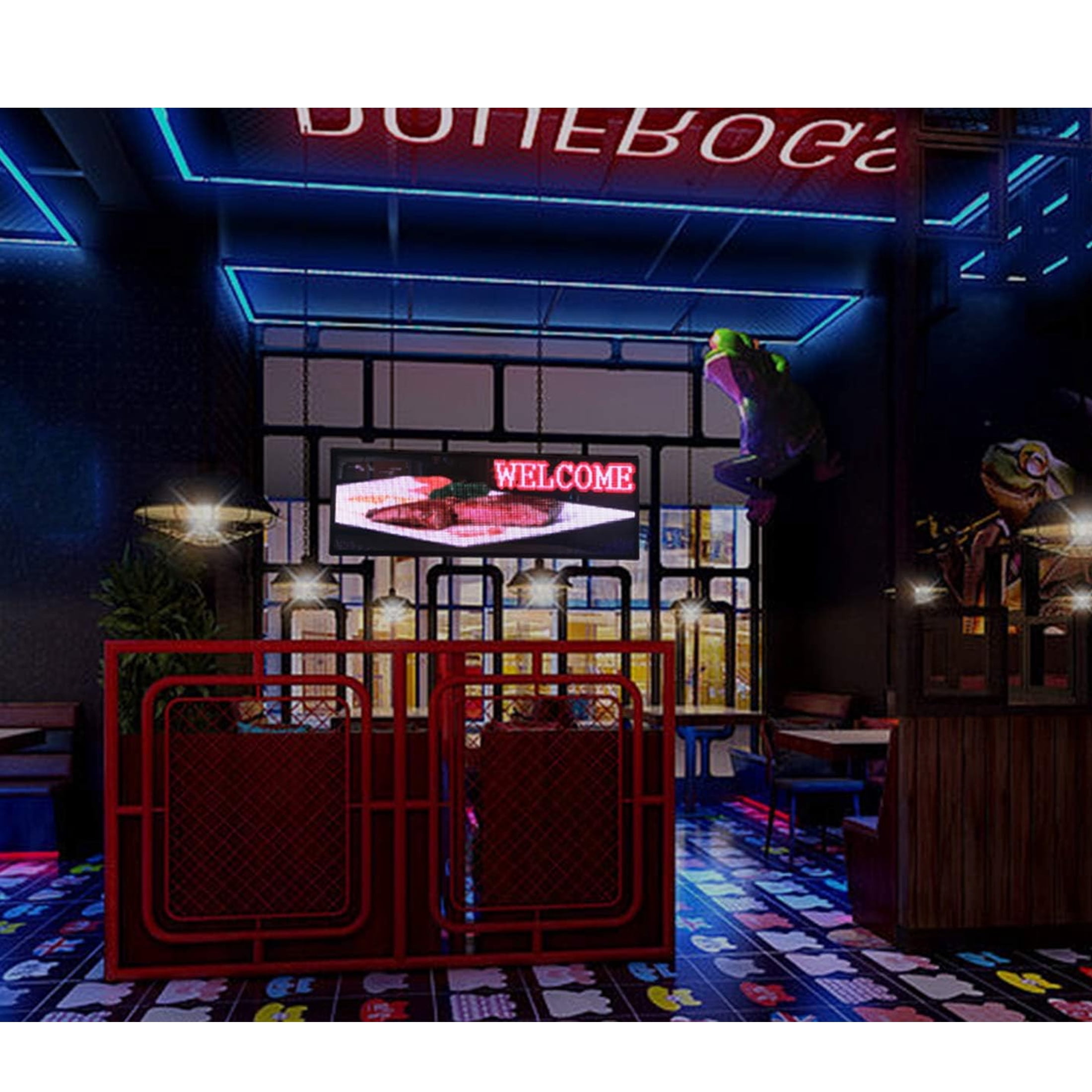 Outdoor LED Digital Signs Display WiFi Control With High Brightness Scrolling LED Sign Programmable for Store Business Board (Full Color P5 39x14 inch)