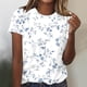 thumbnail image 1 of Fiudx Camisas para Mujer Camiseta de Manga Corta con Cuello Redondo y Estampado Informal para Mujer, 1 of 4