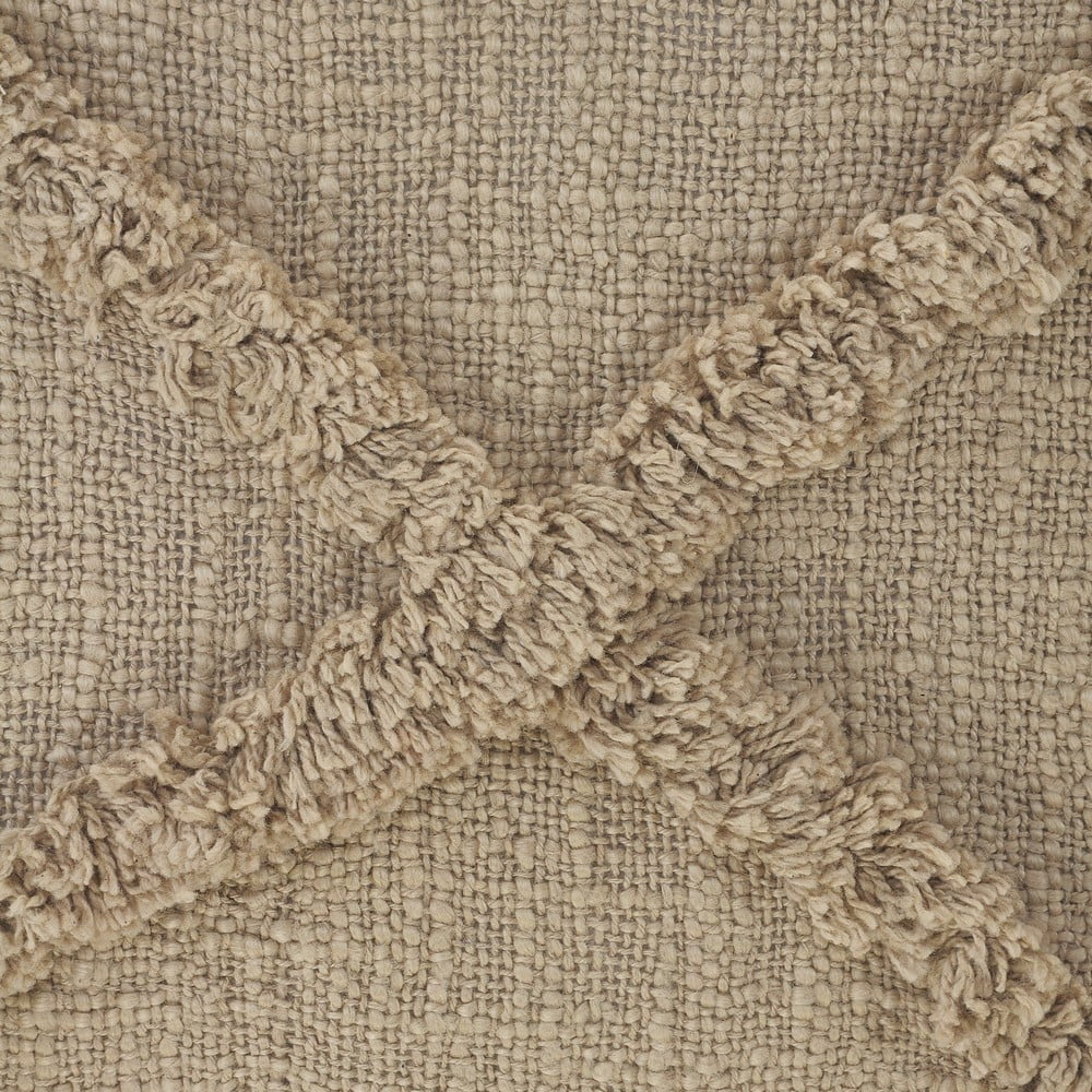Ox Bay Sara 20" x 20" Taupe Shag Diamond Cotton Adult Decorative Throw Pillow Cover