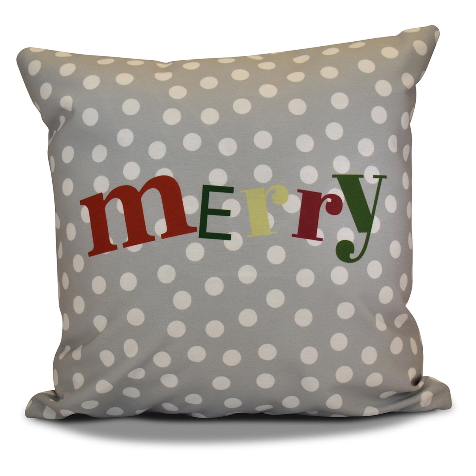 Simply Daisy 16" x 16" Merry Dot Word Print Pillow