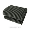 thumbnail image 3 of Throw Blanket for Couch Bed Blanket, Oversized Flannel Fleece Blanket 200x180cm, Ribbed Microfiber Sofa Cover, Cozy Striped Bed Throw, Lightweight All-Season Use, 3 of 6