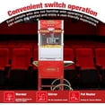 thumbnail image 4 of 20 oz Commercial Popcorn Machine Cart - Classic Red Movie Theater Style Popcorn Maker with Storage Stand and Wheels for Home, Parties and Concession Stands, 4 of 9