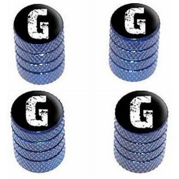 G Letter Distressed Tire Rim Wheel Aluminum Valve Stem Caps, Multiple Colors