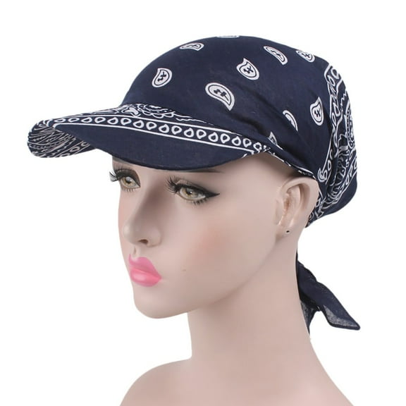 Paisley Print Bandana Visor Cap Adjustable Lightweight Sun Protection Headwear for Outdoor Sports Travel and Daily Wear