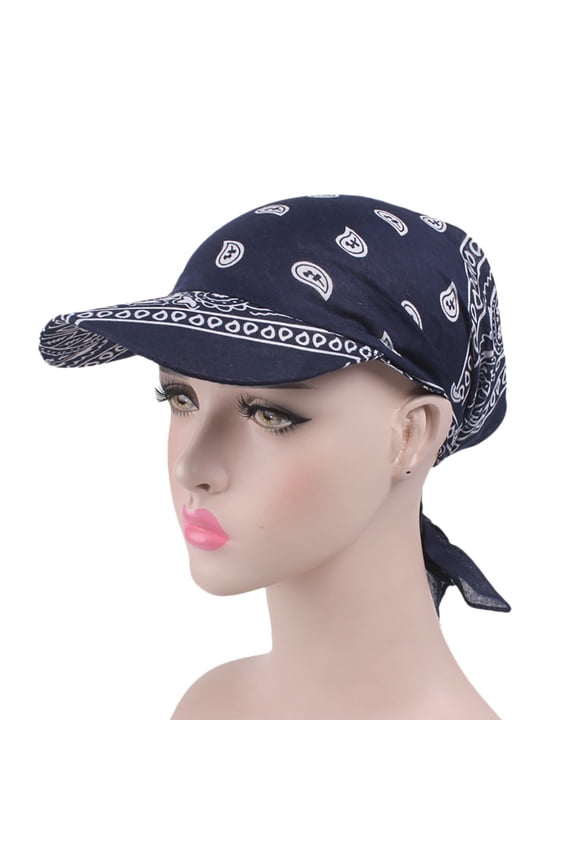 Women's Summer Outdoor Travel Essentials Accessories Baseball Caps for Women India Muslim Retro Floral Cotton Towel Cap Brim Turban Baseball Hat Wrap