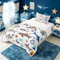 thumbnail image 3 of meiyoeat Tropical Shark Coral Twin Comforter Sets for Boys Girls Kids, Underwater Ocean Animal Bedding Set, White, Reversible, 2-Piece, 1 Comforter and 1 Pillowcase, 3 of 5