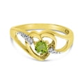 thumbnail image 6 of 14k Yellow Gold Round Peridot And Diamond Heart Ring, 6 of 6