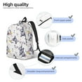 thumbnail image 3 of Rateoe Rabbit And Butterfly Pattern Durable Canvas Backpack for Men & Women – Stylish & Lightweight – Adjustable Straps, Multiple Pockets – Fits 15-17 Inch LaptopsSmall, 3 of 5