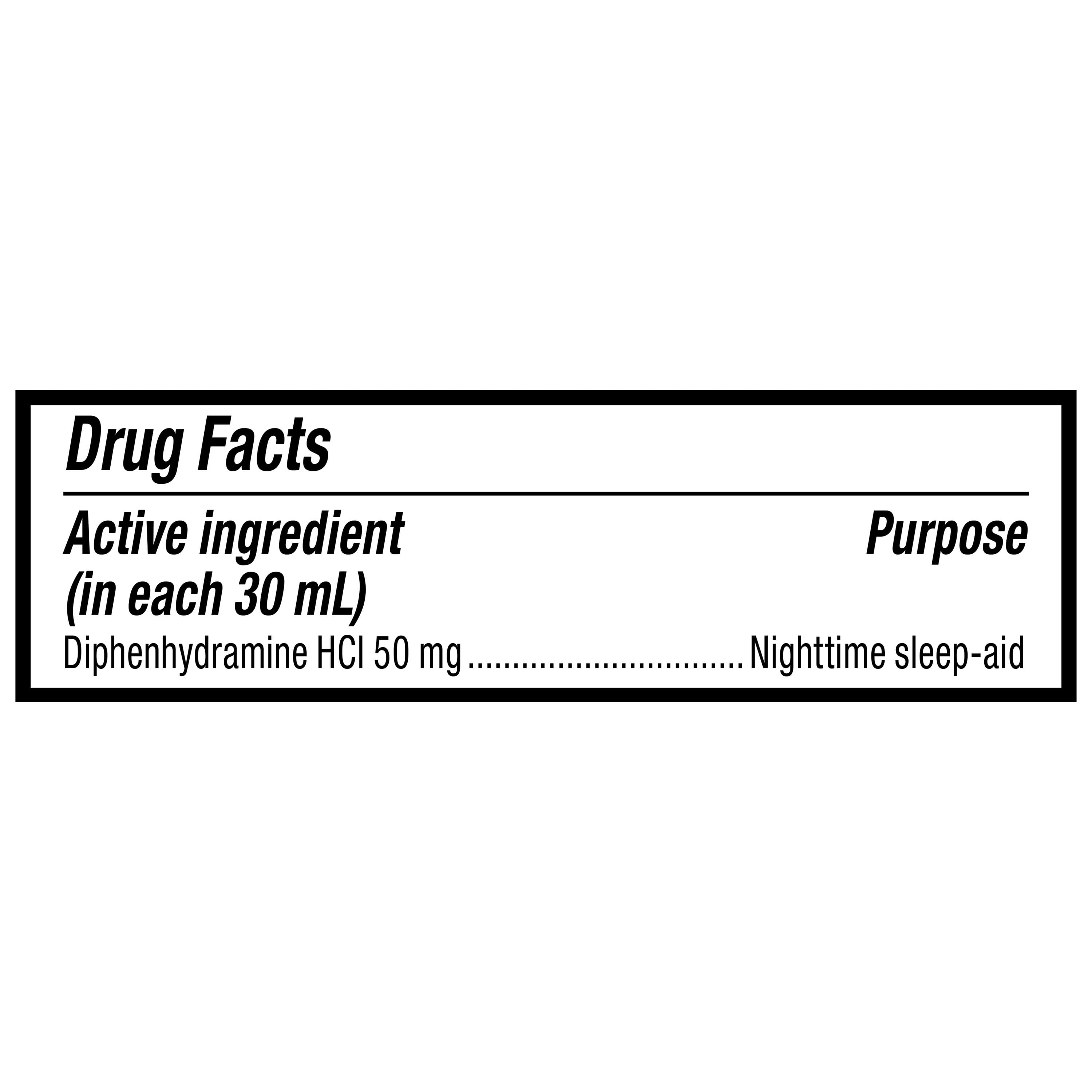 (3 pack) Equate Alcohol-Free Nighttime Sleep Aid Diphenhydramine 50 mg Liquid, Berry Flavor,24 fl oz (2 x 12 fl oz), Compare to VICKS® ZzzQuil ®Nighttime Sleep-Aid Active Ingredient