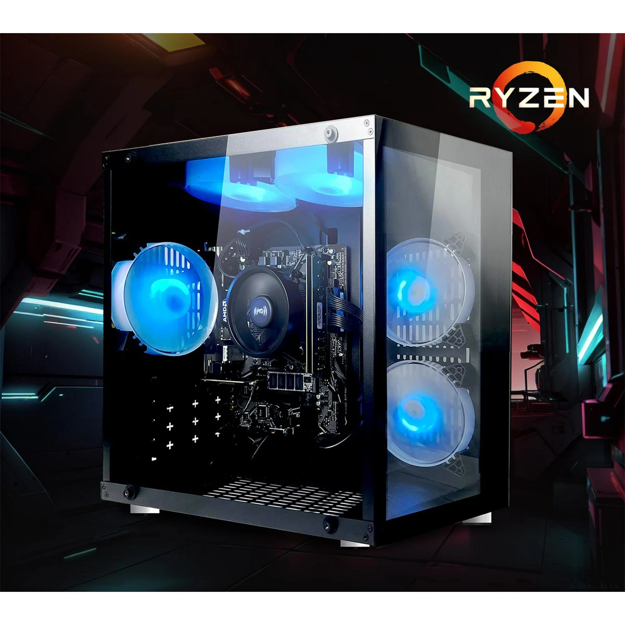 ICEWOLF Gaming Desktop PC AMD Ryzen 7 5700G Radeon Vega graphics,16GB Ram 1TB SSD,WIFI BT ARGB Fans Win 11 Pro