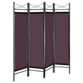 thumbnail image 4 of Costway Brown 4 Panel Room Divider Privacy Screen Home Office Fabric Metal Frame, 4 of 10