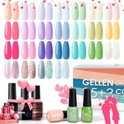 Gellen Gel Nail Polish Kit- 16 Colors With Top&Base Coat, Nude Grays Series Pastels Tones Nail Polish Set, Nail Art Design Colors, Home Gel Manicure Kit, Soak Off Gel Polish, Gift For Her