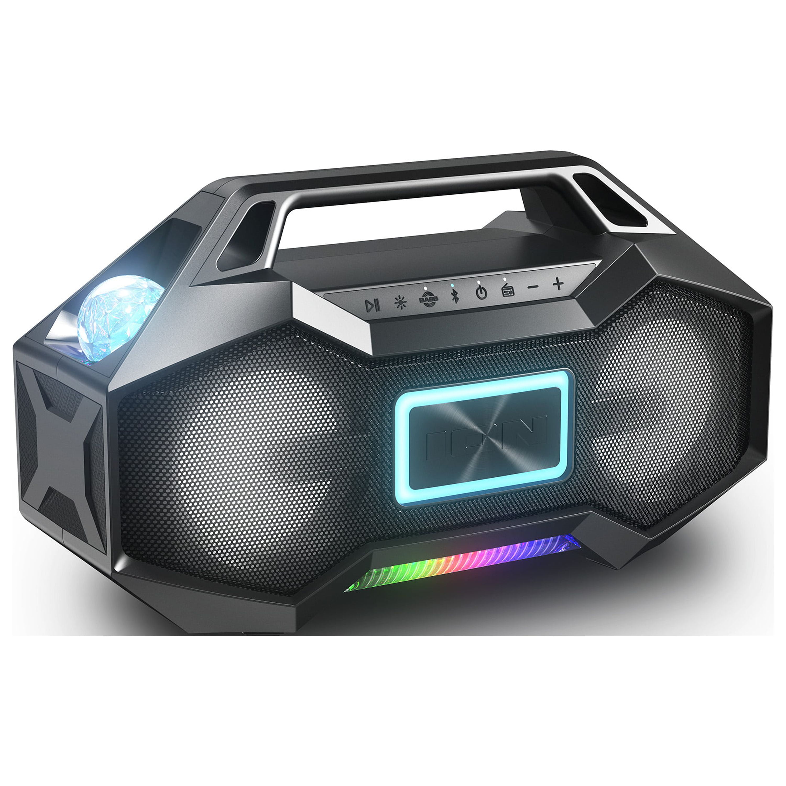 ION Audio Party Rocker Go HighPower Boombox Portable Speaker with Party Starter Lights Black iSP147