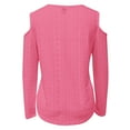 thumbnail image 4 of frariair ​Seasonal Stretch Knit Top Featuring Bodycon Silhouette Ideal For Cool Weather Layering And Effortless Chic Outfits​ Hot Pink, 4 of 5