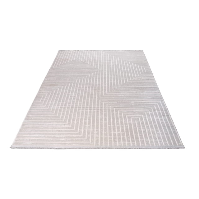Ladole Rugs Geometric Home Decor Indoor Area Rug Premium Carpet for Living Room, Bedroom, Dining Room, Kitchen, Office Grey, Beige Cream