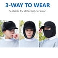 thumbnail image 6 of ASTRAEA Winter Trapper Hat, Windproof Warm Snow Hat with Ear Flaps & Mask for Men Women Skiing Hunting Fishing, Black, 6 of 8