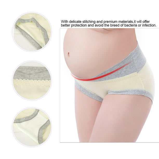 Maternity Knickers Pregnant Under Bump Breathable Soft Cotton Low Waist  Panties