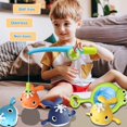 thumbnail image 2 of Juguete de baño para bebés LOYUEGIYO, juego de pesca magnético a partir de 18 meses con 4 ballenas, 2 of 6