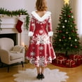 thumbnail image 5 of Christmas Party Printed Dresses for Women Vintage Christmas Midi Dress Casual Dresses Cocktail Dress Party Festive Dresses for Fall and Winter Seasons,Red,L, 5 of 6